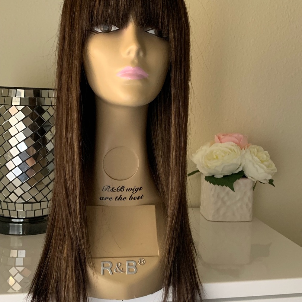 Human hair wig 100% human hair. Brown blonde